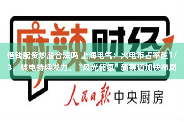 借钱配资炒股合法吗 上海电气：火电市占率超1/3，核电持续发力，“风光储氢”新赛道加快布局