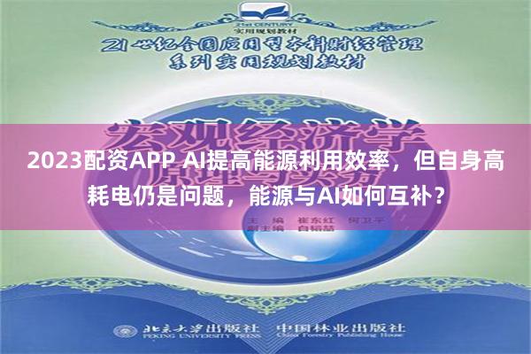 2023配资APP AI提高能源利用效率，但自身高耗电仍是问题，能源与AI如何互补？