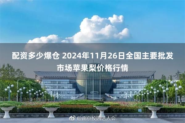 配资多少爆仓 2024年11月26日全国主要批发市场苹果梨价格行情