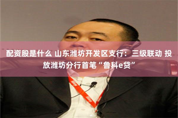 配资股是什么 山东潍坊开发区支行：三级联动 投放潍坊分行首笔“鲁科e贷”